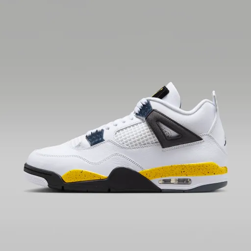 Air Jordan 4 Retro "Tour Yellow", White/Dark Blue Grey/Black/Tour Yellow